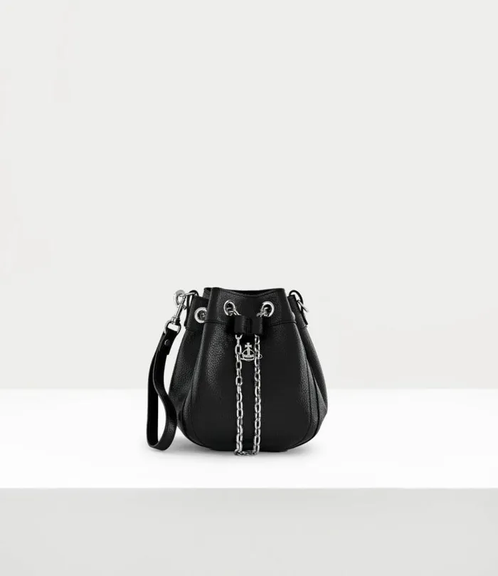 Handbags Women Vivienne Westwood Chrissy Small Bucket Bag In Black