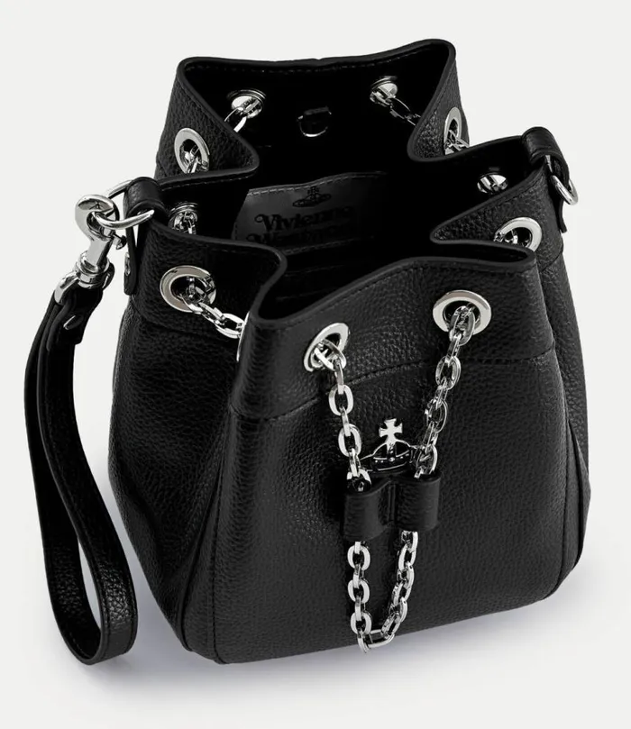 Handbags Women Vivienne Westwood Chrissy Small Bucket Bag In Black