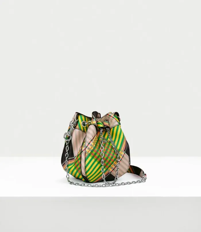 Handbags Women Vivienne Westwood Chrissy Small Bucket Bag In CombatTartan