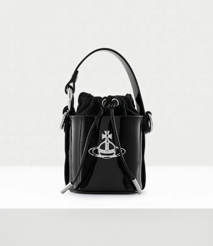 Handbags Women Vivienne Westwood Daisy Drawstring Bucket Bag In Black