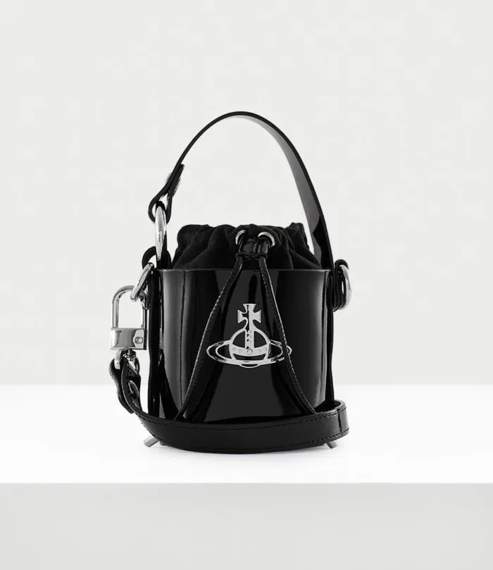 Handbags Women Vivienne Westwood Daisy Drawstring Bucket Bag In Black