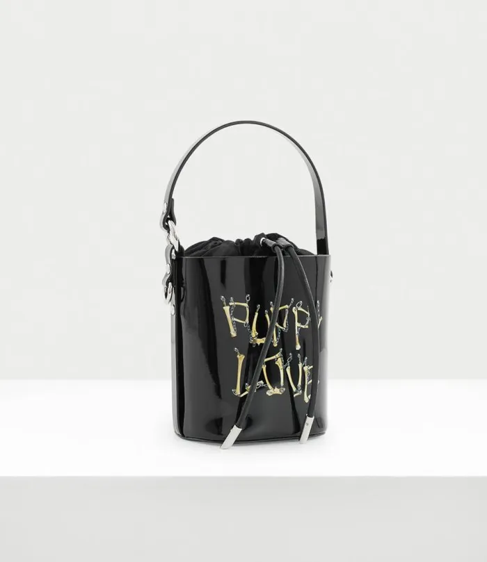 Handbags Women Vivienne Westwood Daisy Drawstring Bucket Bag In BonesNChain