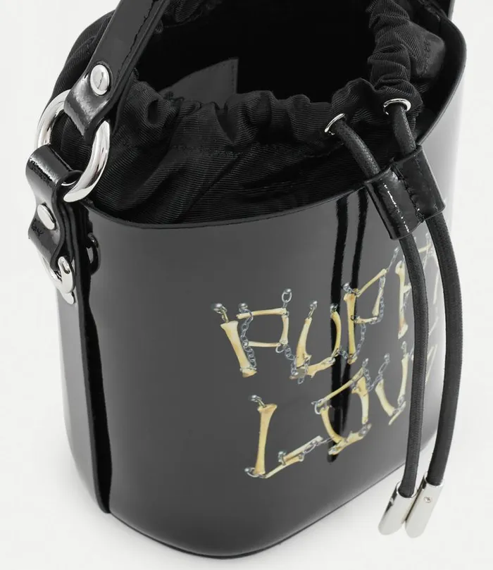 Handbags Women Vivienne Westwood Daisy Drawstring Bucket Bag In BonesNChain