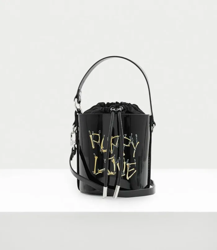 Handbags Women Vivienne Westwood Daisy Drawstring Bucket Bag In BonesNChain