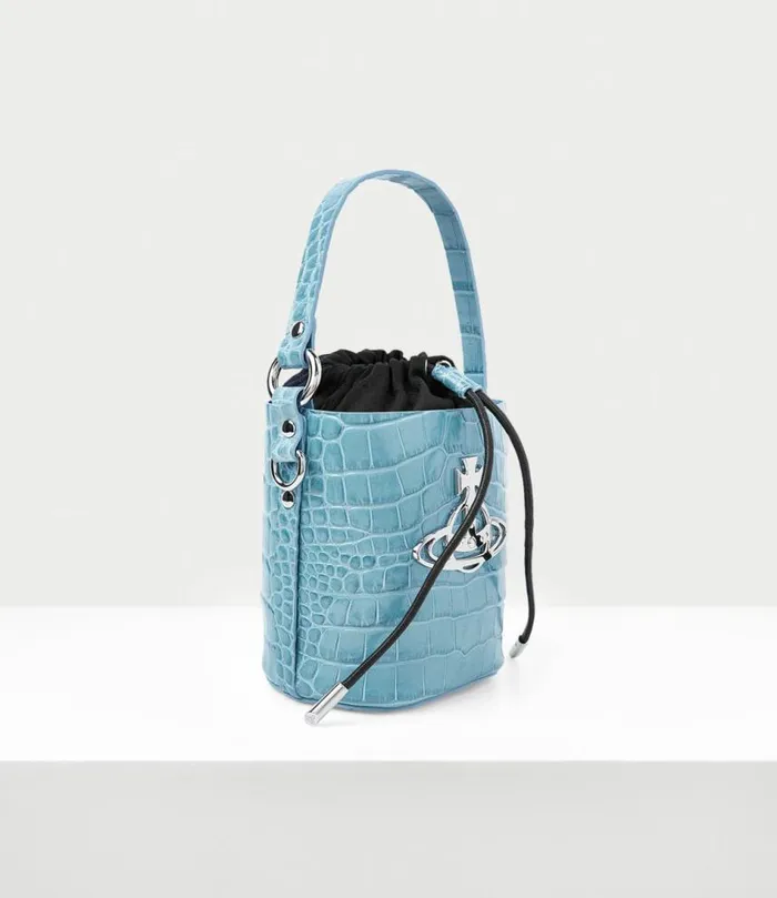 Handbags Women Vivienne Westwood Daisy Drawstring Bucket Bag In LightBlue