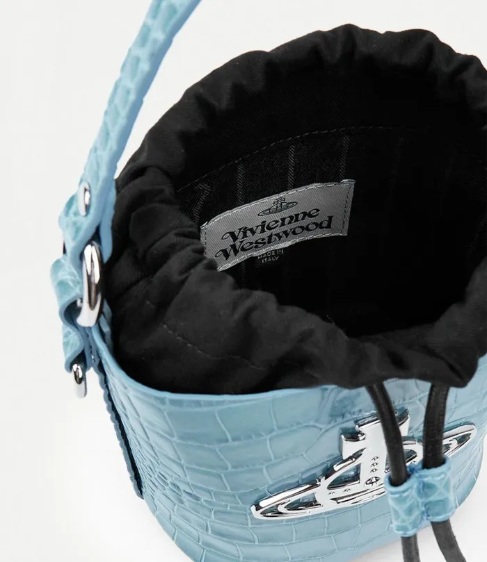 Handbags Women Vivienne Westwood Daisy Drawstring Bucket Bag In LightBlue