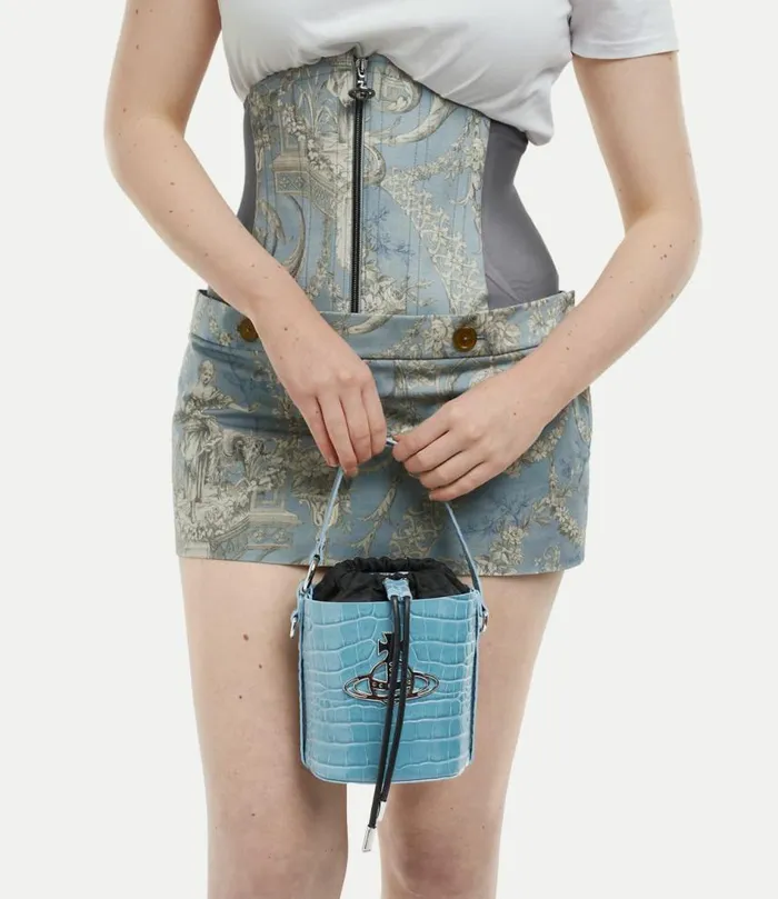 Handbags Women Vivienne Westwood Daisy Drawstring Bucket Bag In LightBlue