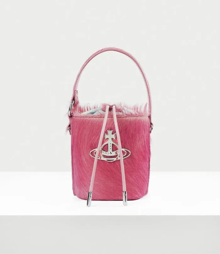 Handbags Women Vivienne Westwood Daisy Drawstring Bucket Bag In Pink