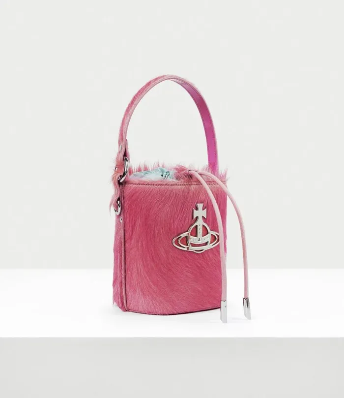 Handbags Women Vivienne Westwood Daisy Drawstring Bucket Bag In Pink