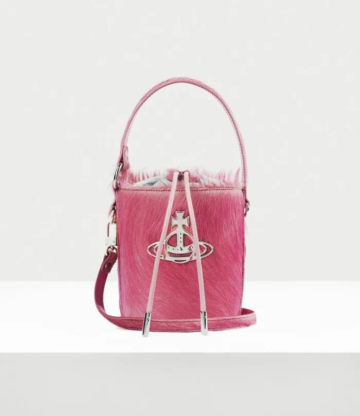 Handbags Women Vivienne Westwood Daisy Drawstring Bucket Bag In Pink
