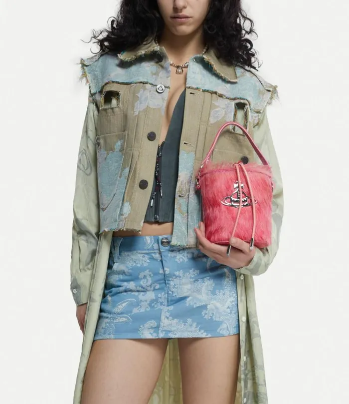 Handbags Women Vivienne Westwood Daisy Drawstring Bucket Bag In Pink