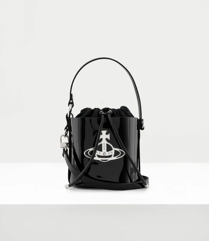 Handbags Women Vivienne Westwood Daisy Small Drawstring Bucket Bag In Black