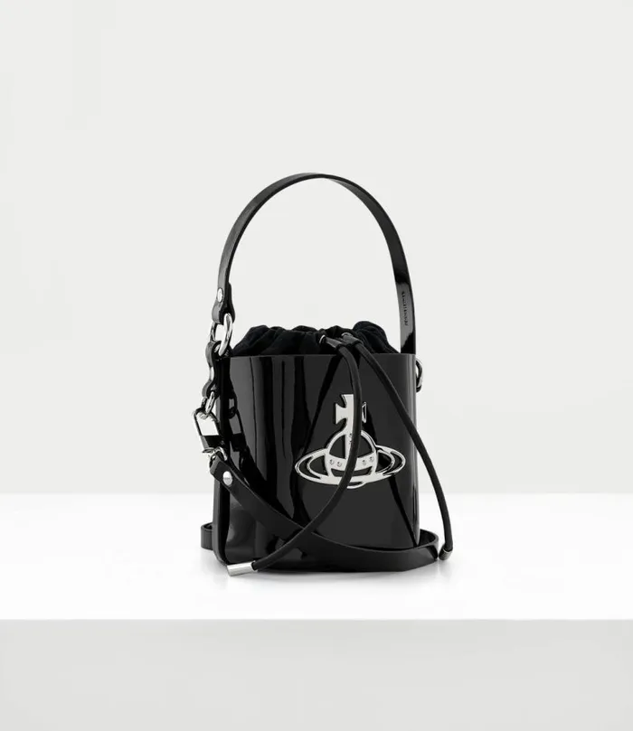 Handbags Women Vivienne Westwood Daisy Small Drawstring Bucket Bag In Black