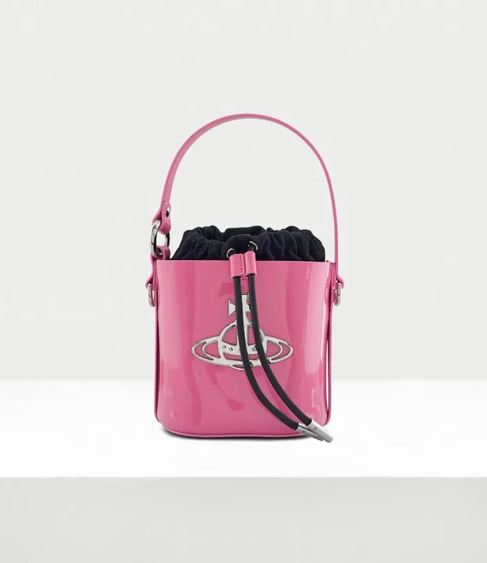 Handbags Women Vivienne Westwood Daisy Small Drawstring Bucket Bag In Pink