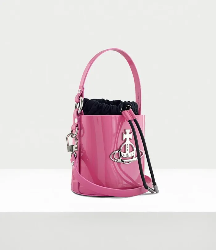 Handbags Women Vivienne Westwood Daisy Small Drawstring Bucket Bag In Pink