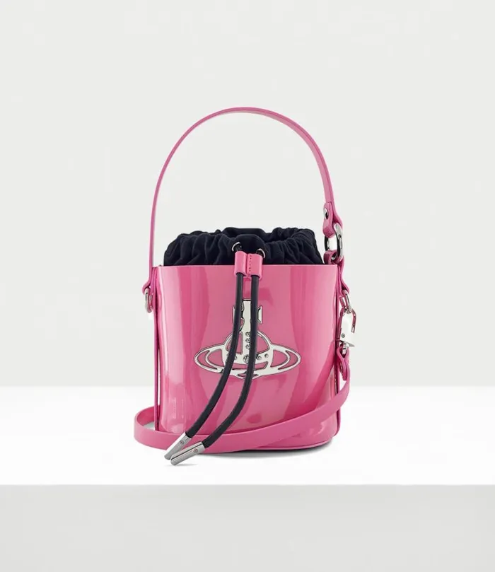 Handbags Women Vivienne Westwood Daisy Small Drawstring Bucket Bag In Pink