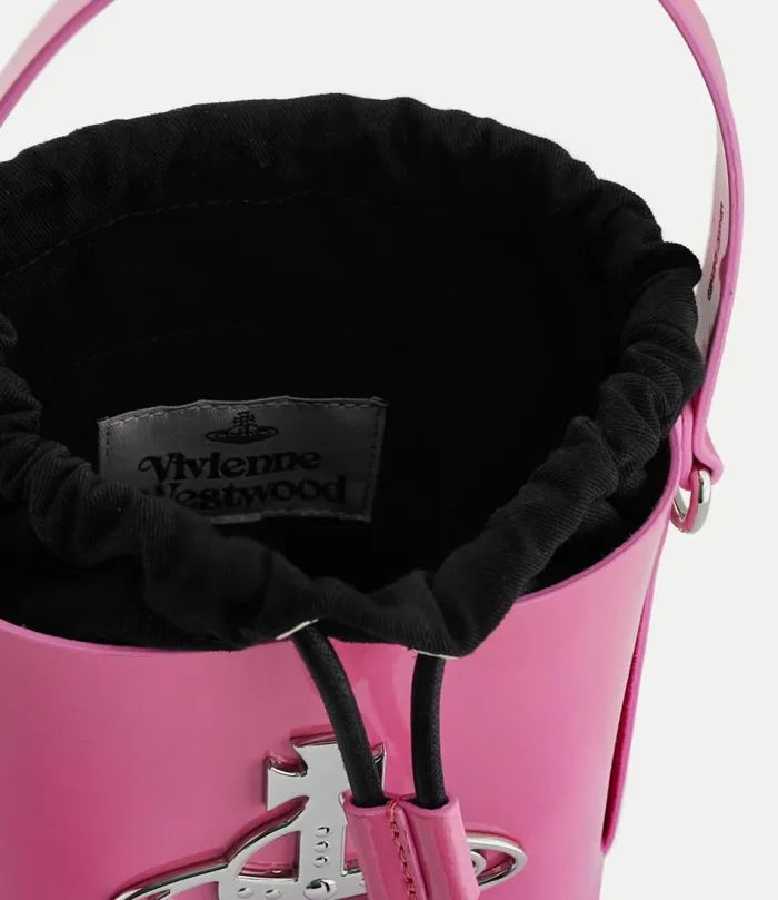 Handbags Women Vivienne Westwood Daisy Small Drawstring Bucket Bag In Pink