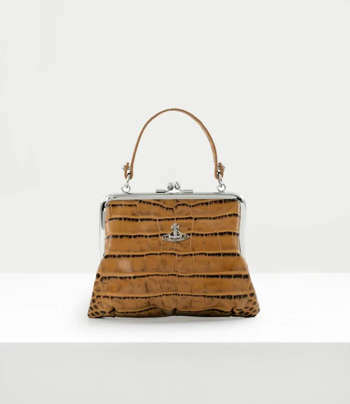 Handbags Women Vivienne Westwood Granny Frame Purse In Tan