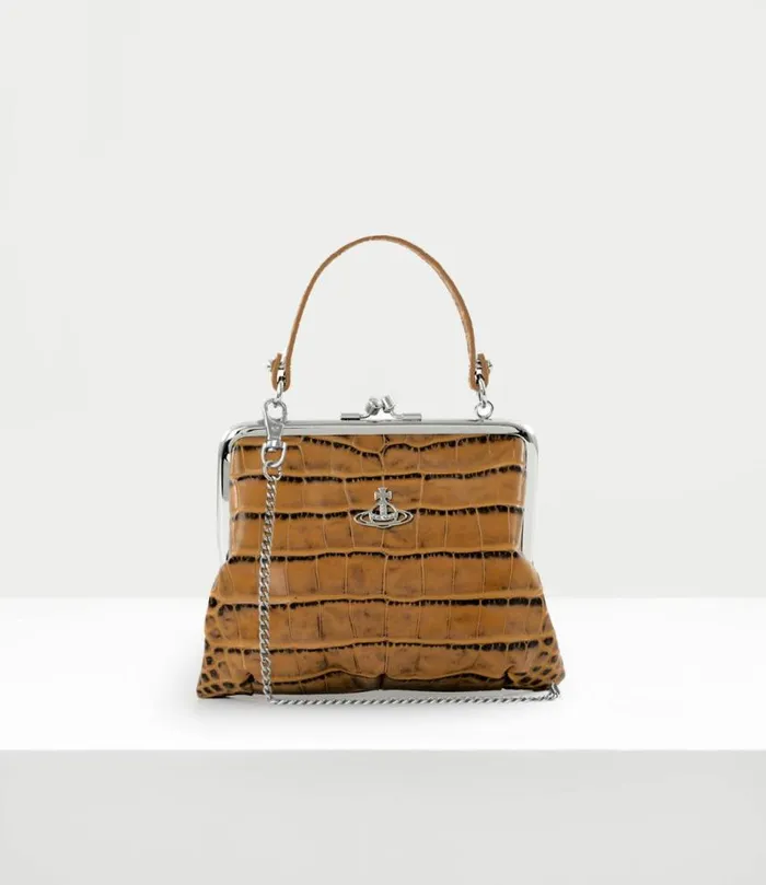 Handbags Women Vivienne Westwood Granny Frame Purse In Tan