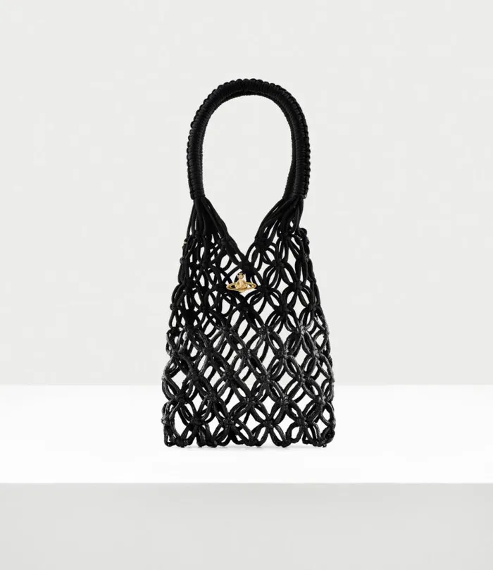 Handbags Women Vivienne Westwood Large Macrame Bag In Black