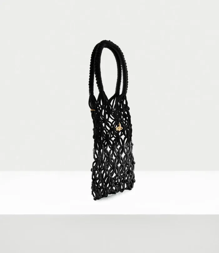 Handbags Women Vivienne Westwood Large Macrame Bag In Black