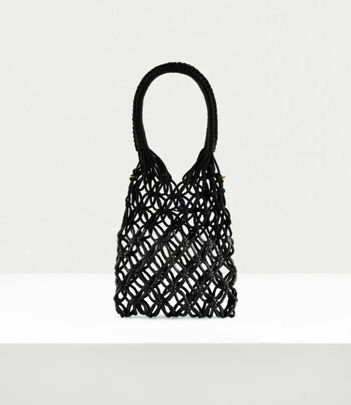 Handbags Women Vivienne Westwood Large Macrame Bag In Black