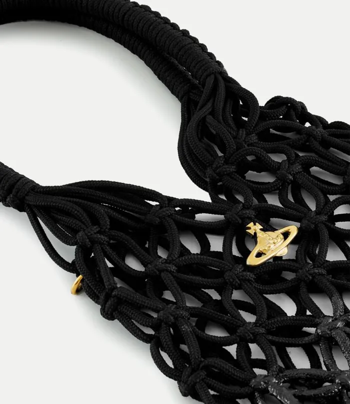Handbags Women Vivienne Westwood Large Macrame Bag In Black