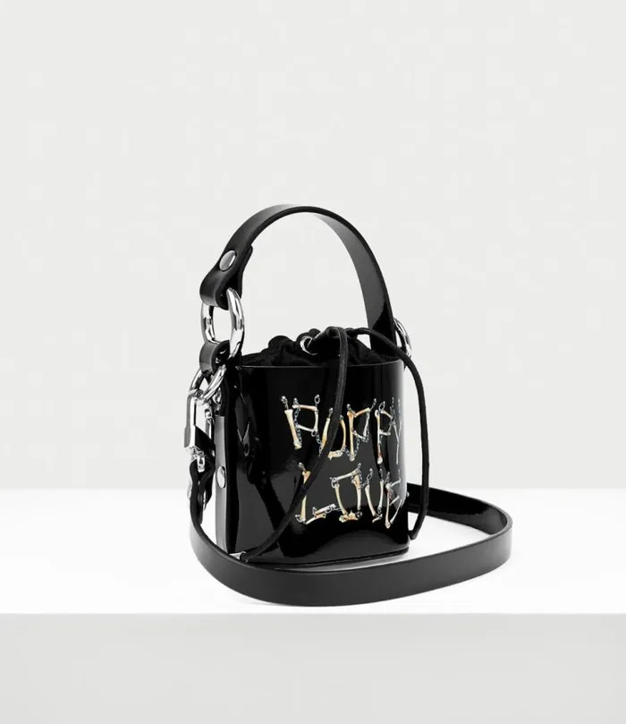 Handbags Women Vivienne Westwood Mini Daisy Drawstring Bucket Bag In BonesNChain