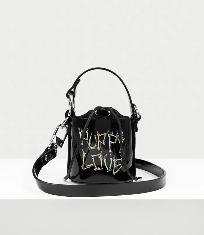 Handbags Women Vivienne Westwood Mini Daisy Drawstring Bucket Bag In BonesNChain