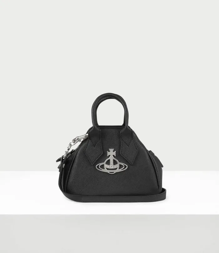 Handbags Women Vivienne Westwood Saffiano Mini Yasmine Bag In Black