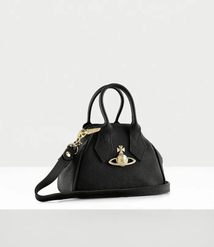 Handbags Women Vivienne Westwood Saffiano Mini Yasmine Handbag In Black