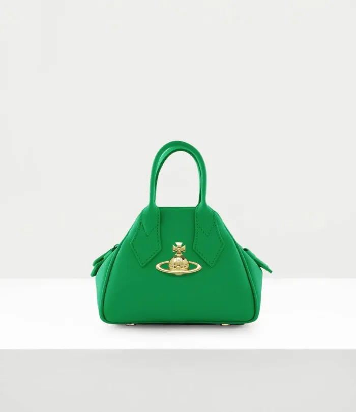 Handbags Women Vivienne Westwood Saffiano Mini Yasmine Handbag In BrightGreen