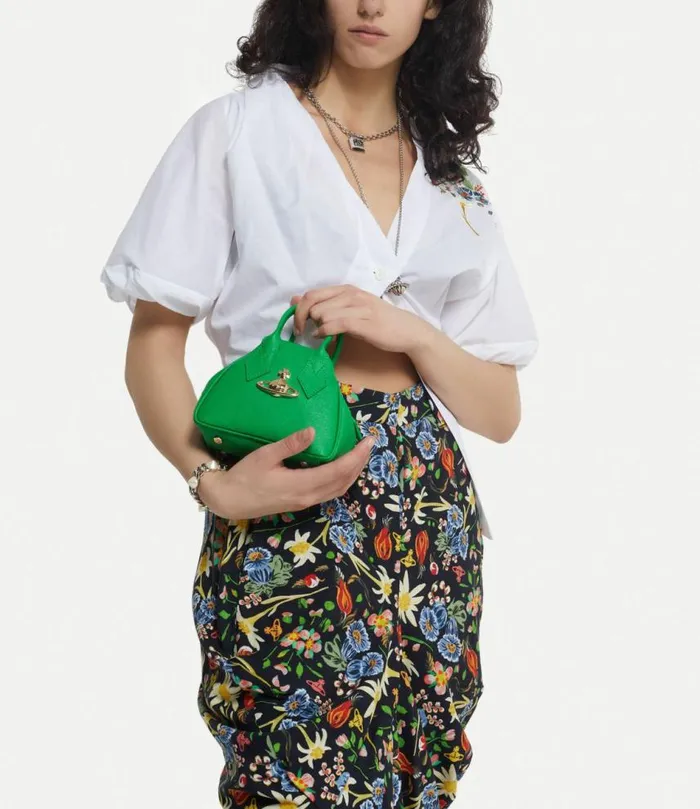 Handbags Women Vivienne Westwood Saffiano Mini Yasmine Handbag In BrightGreen