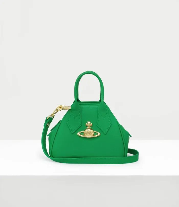 Handbags Women Vivienne Westwood Saffiano Mini Yasmine Handbag In BrightGreen