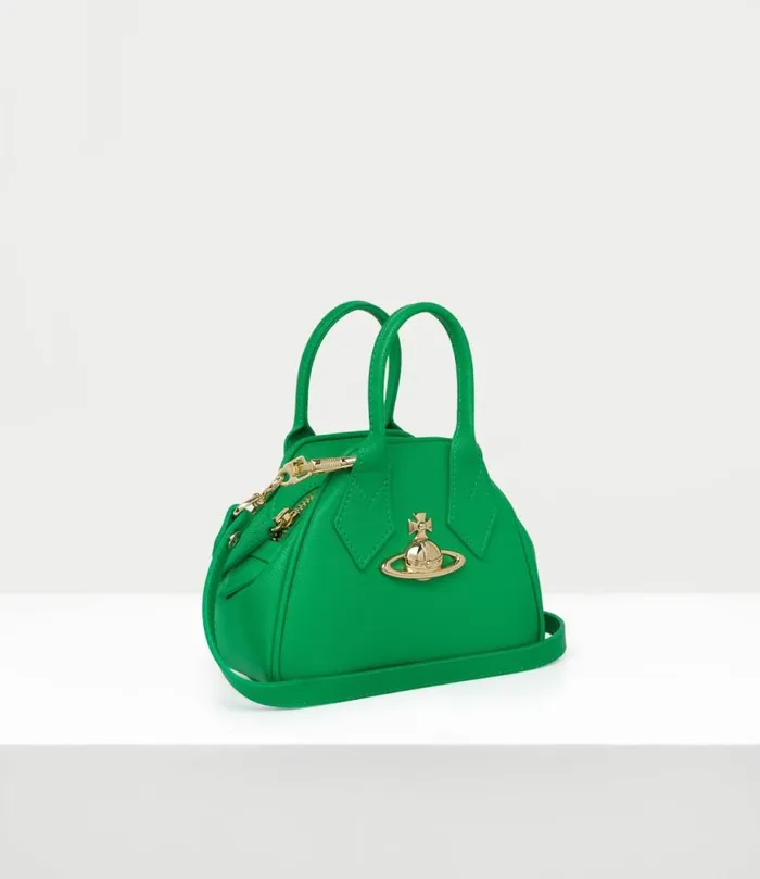 Handbags Women Vivienne Westwood Saffiano Mini Yasmine Handbag In BrightGreen