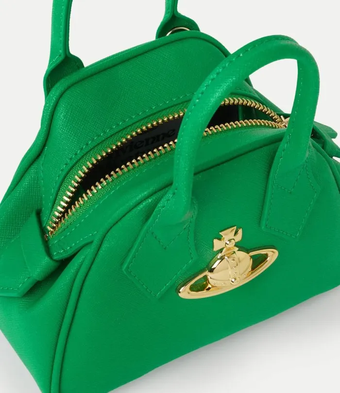 Handbags Women Vivienne Westwood Saffiano Mini Yasmine Handbag In BrightGreen
