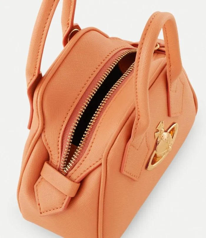 Handbags Women Vivienne Westwood Saffiano Mini Yasmine Handbag In Orange