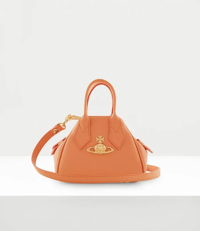 Handbags Women Vivienne Westwood Saffiano Mini Yasmine Handbag In Orange