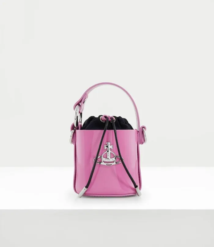 Handbags Women Vivienne Westwood Shiny Patent Mini Daisy Bag In Pink