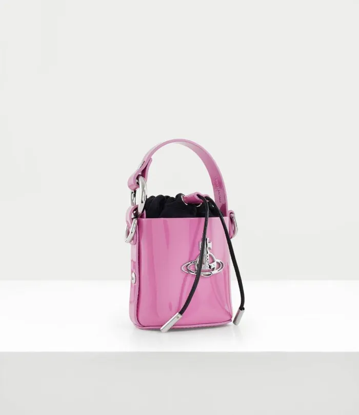 Handbags Women Vivienne Westwood Shiny Patent Mini Daisy Bag In Pink