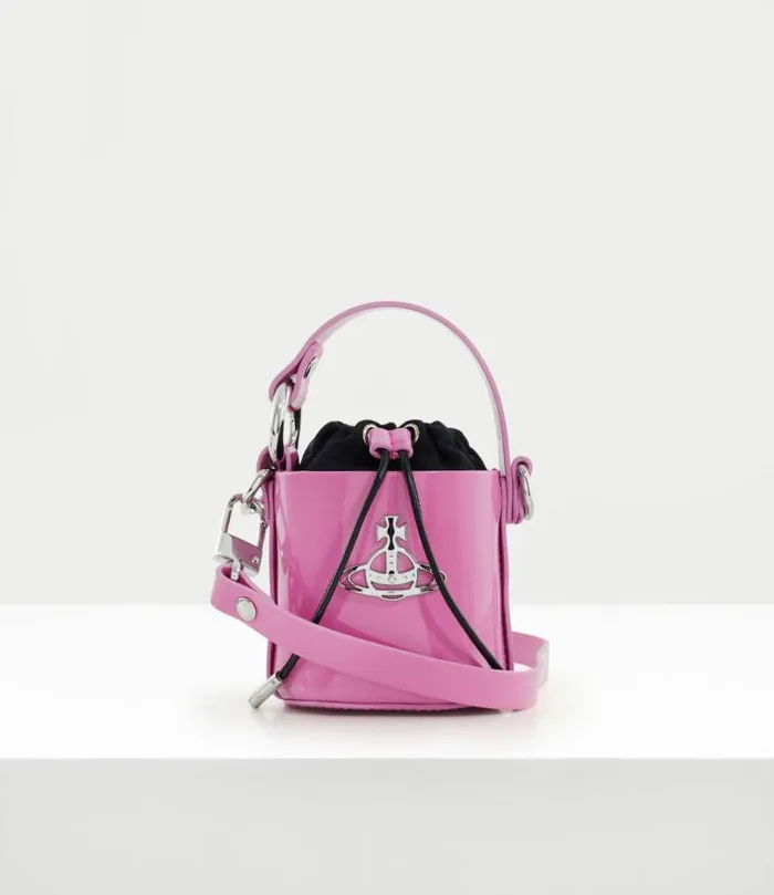 Handbags Women Vivienne Westwood Shiny Patent Mini Daisy Bag In Pink
