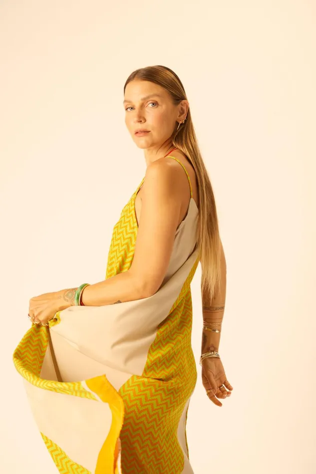 Heather Maxi Block Zigzag Tangerine Women Natalie Martin Dresses