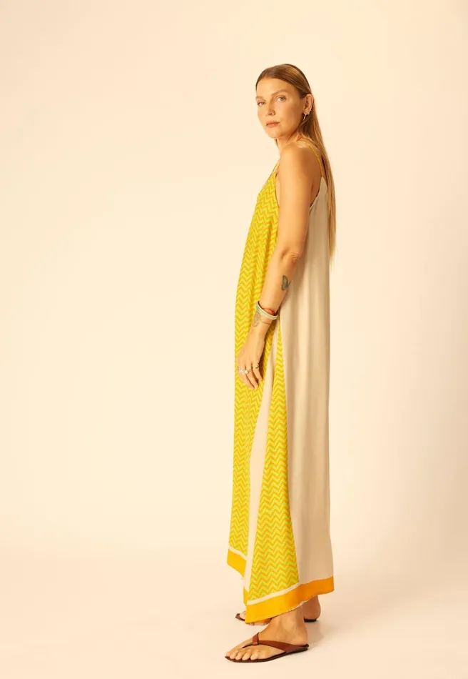 Heather Maxi Block Zigzag Tangerine Women Natalie Martin Dresses