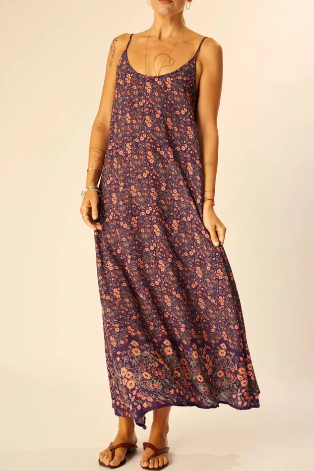 Heather Maxi Petite Fleur Aubergine Women Natalie Martin Dresses