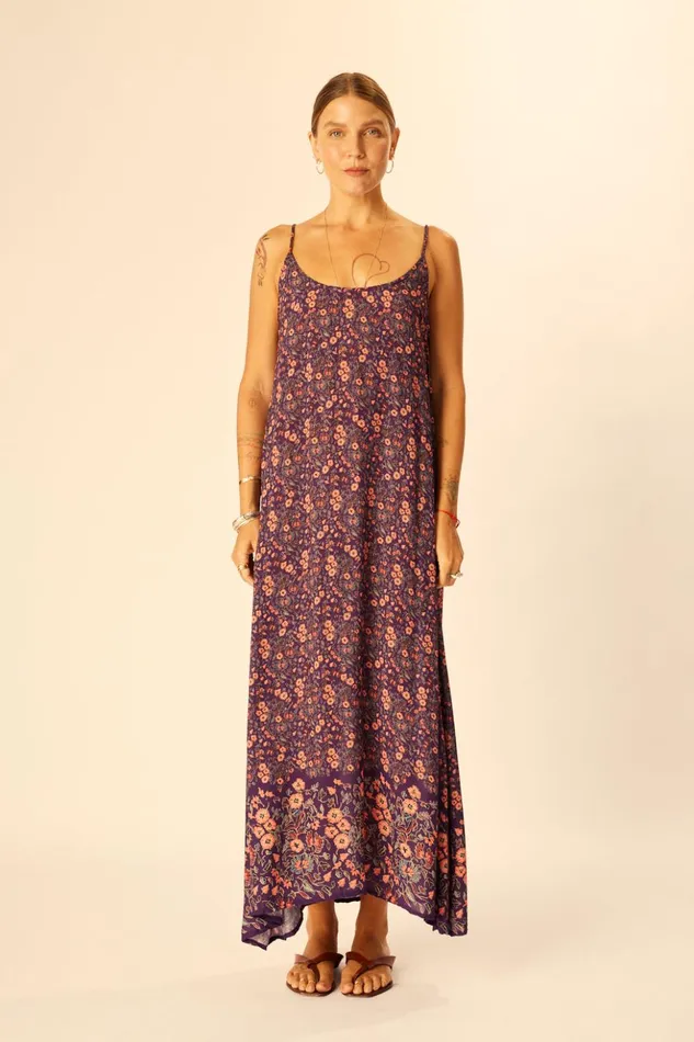 Heather Maxi Petite Fleur Aubergine Women Natalie Martin Dresses