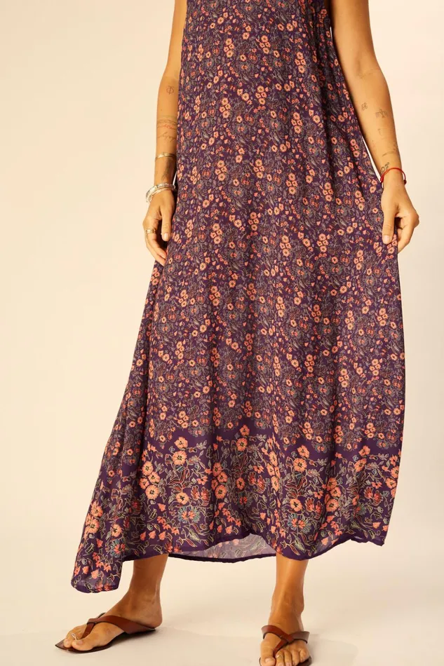 Heather Maxi Petite Fleur Aubergine Women Natalie Martin Dresses