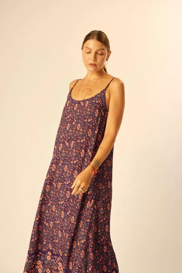 Heather Maxi Petite Fleur Aubergine Women Natalie Martin Dresses
