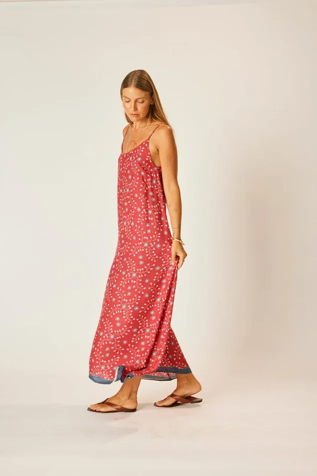 Heather Maxi Pinwheel Barn Red Women Natalie Martin Dresses