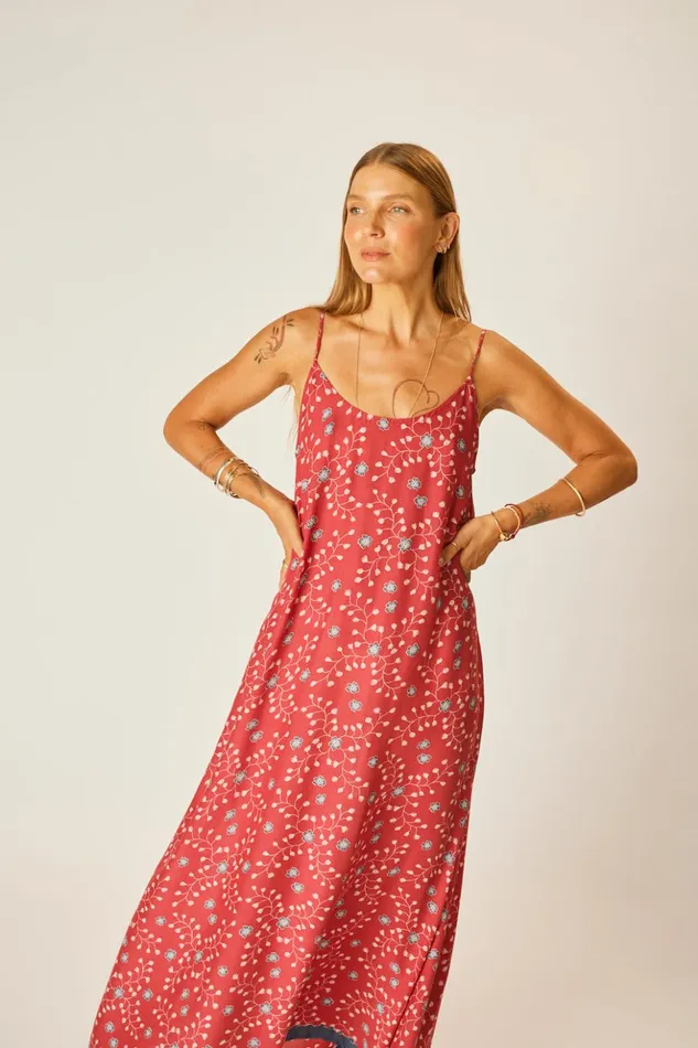 Heather Maxi Pinwheel Barn Red Women Natalie Martin Dresses