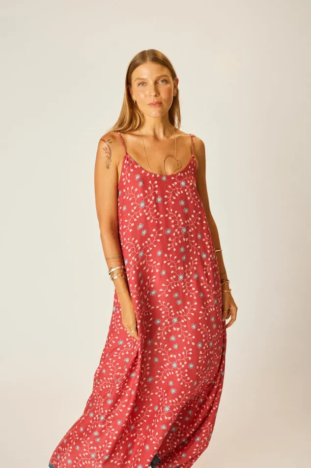 Heather Maxi Pinwheel Barn Red Women Natalie Martin Dresses